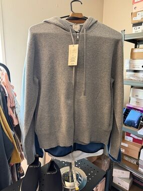 a new day Men's Heather Gray Full-Zip Hooded Sweater